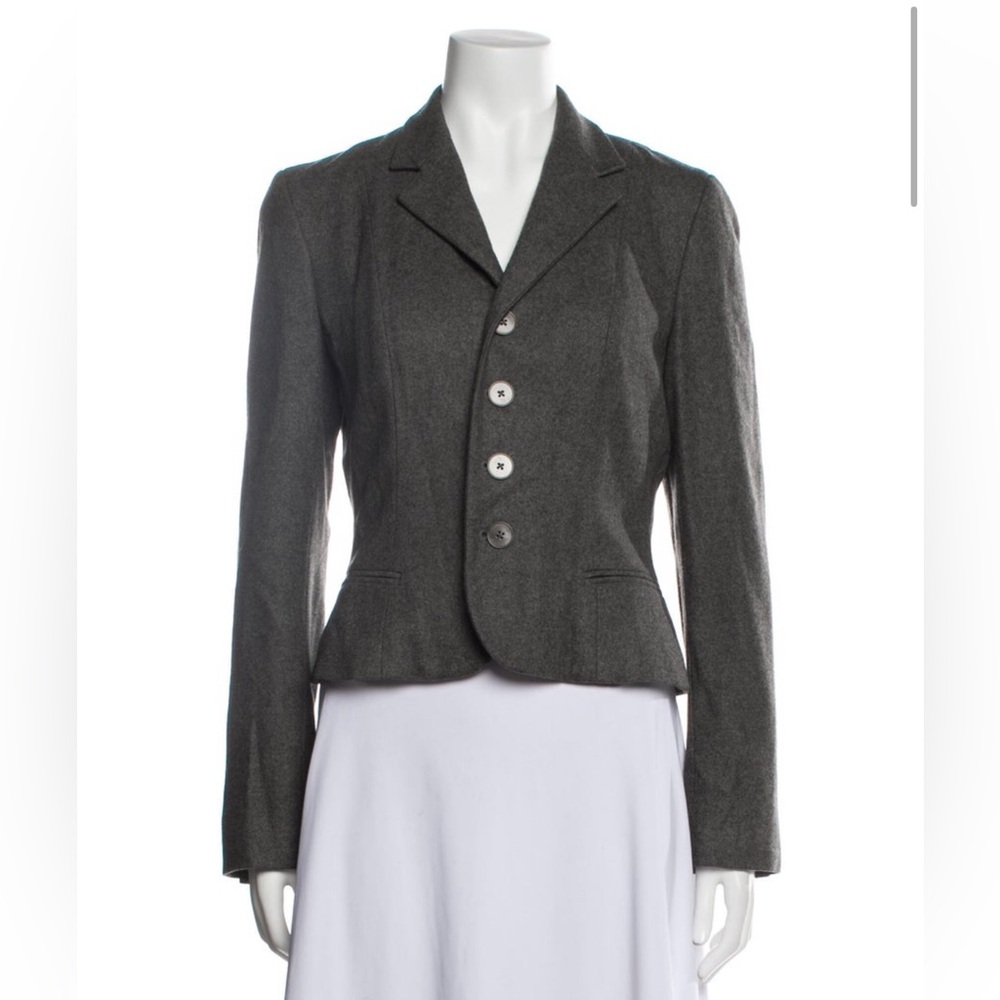 Ralph Lauren Collection Purple Label Gray Cashmere Blazer Size 8